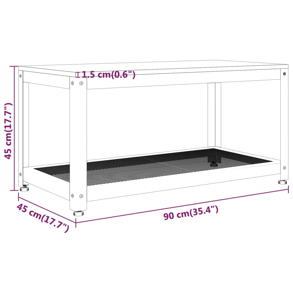 vidaXL Mesa de centro 90x45x45 cm MDF e ferro castanho-escuro e preto