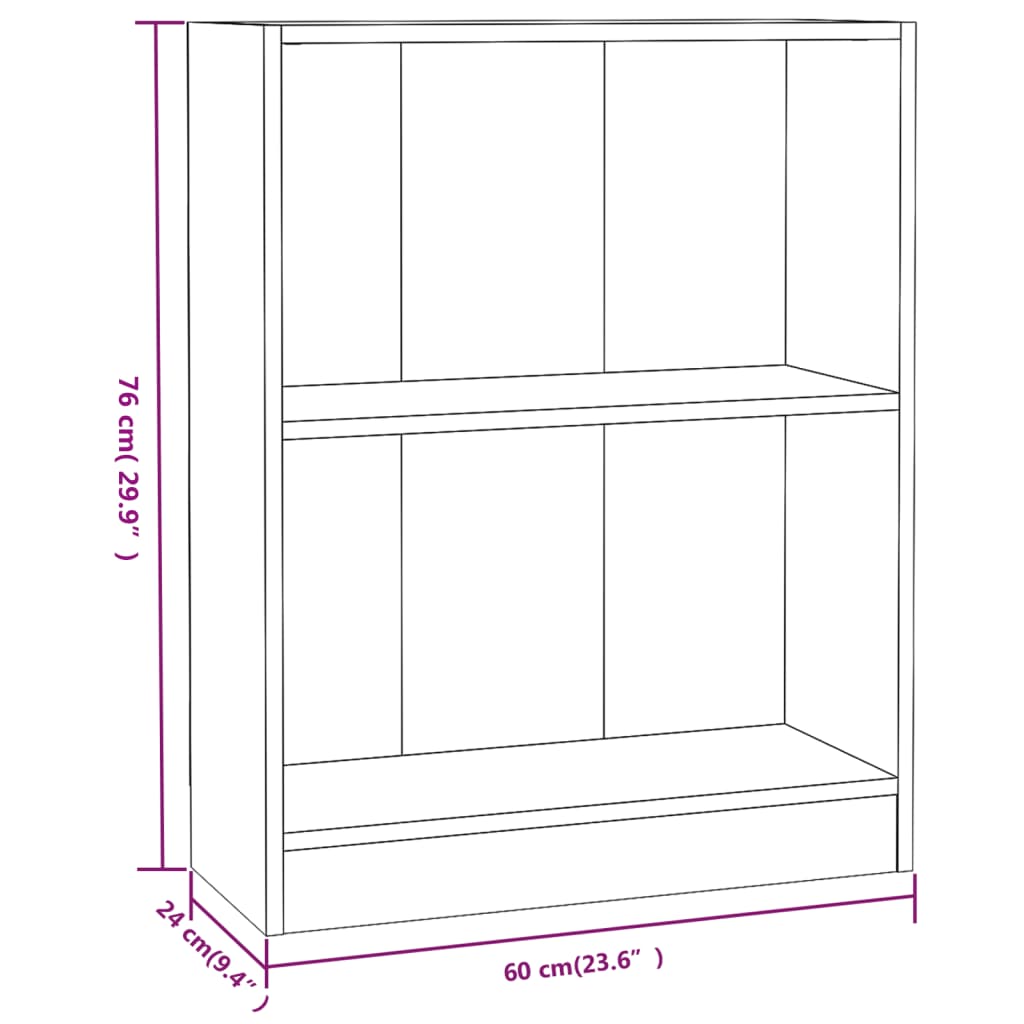 vidaXL Estante 60x24x76 cm derivados de madeira carvalho sonoma