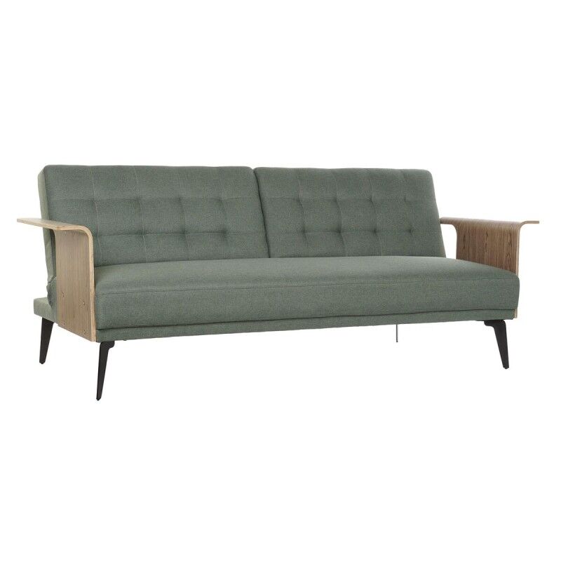 DKD Home Decor|Sofá-cama DKD Home Decor 203 x 87 x 81 cm Preto Metal Castanho Verde