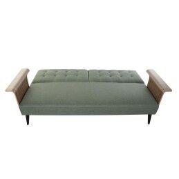 DKD Home Decor|Sofá-cama DKD Home Decor 203 x 87 x 81 cm Preto Metal Castanho Verde