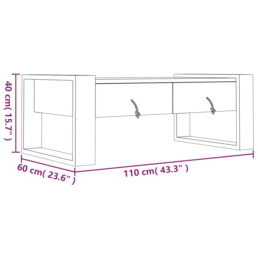 vidaXL Mesa de centro 110x60x40 cm madeira de teca maciça