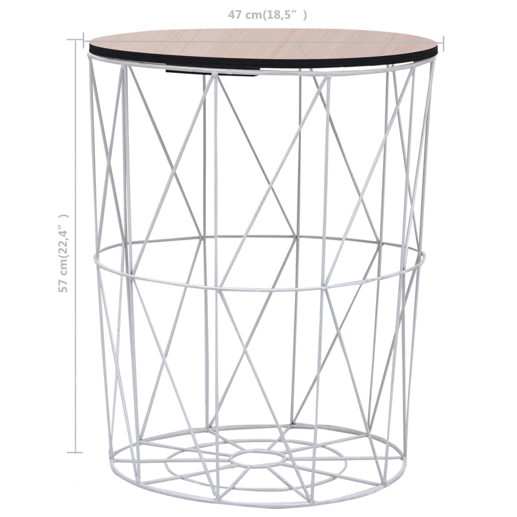 vidaXL Mesa de centro Ø 47 cm branco