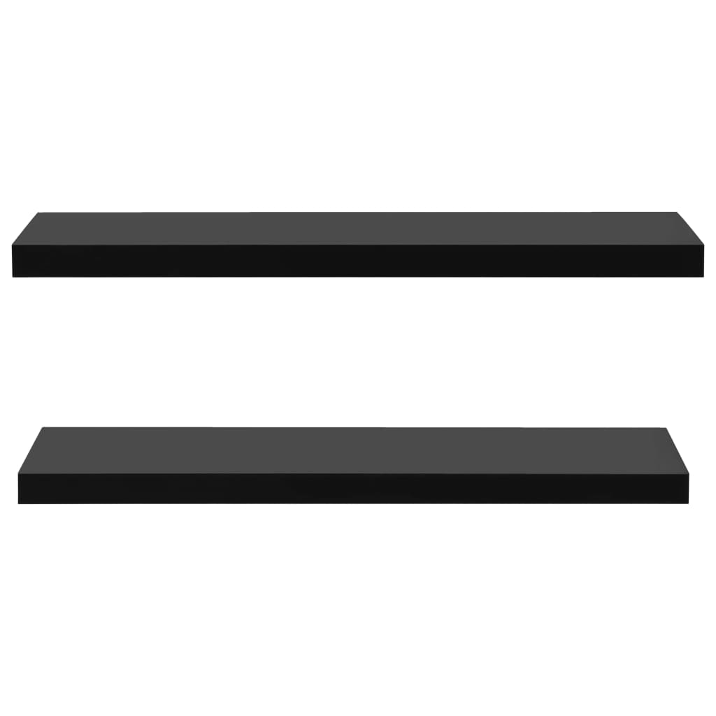 vidaXL Prateleiras de parede suspensas 2 pcs 120x20x3,8 cm preto