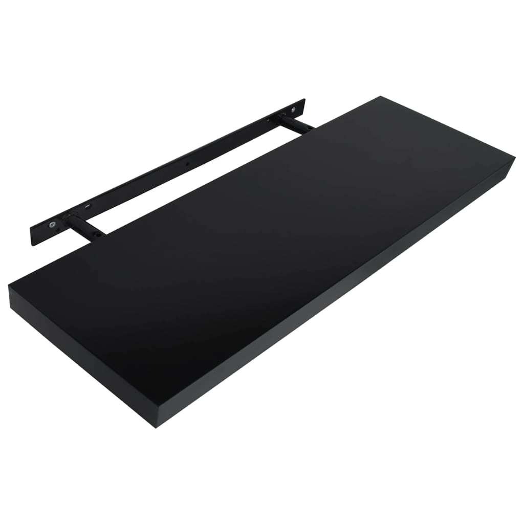 vidaXL Prateleiras de parede suspensas 2 pcs 120x20x3,8 cm preto