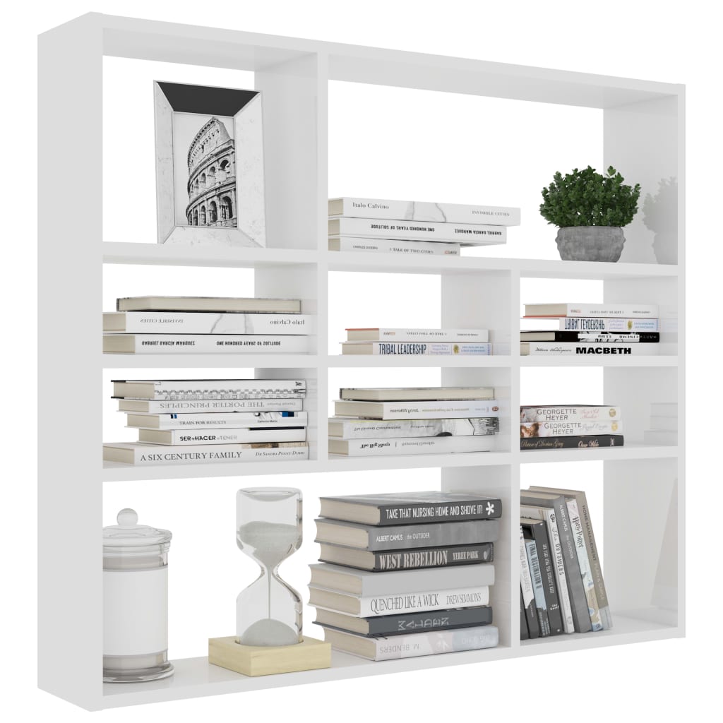 vidaXL Estante de parede 90x16x78 cm contraplacado branco