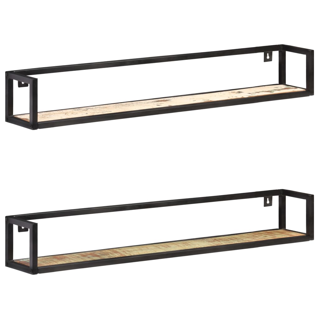 vidaXL Prateleiras de parede 2 pcs 120 cm madeira recuperada maciça