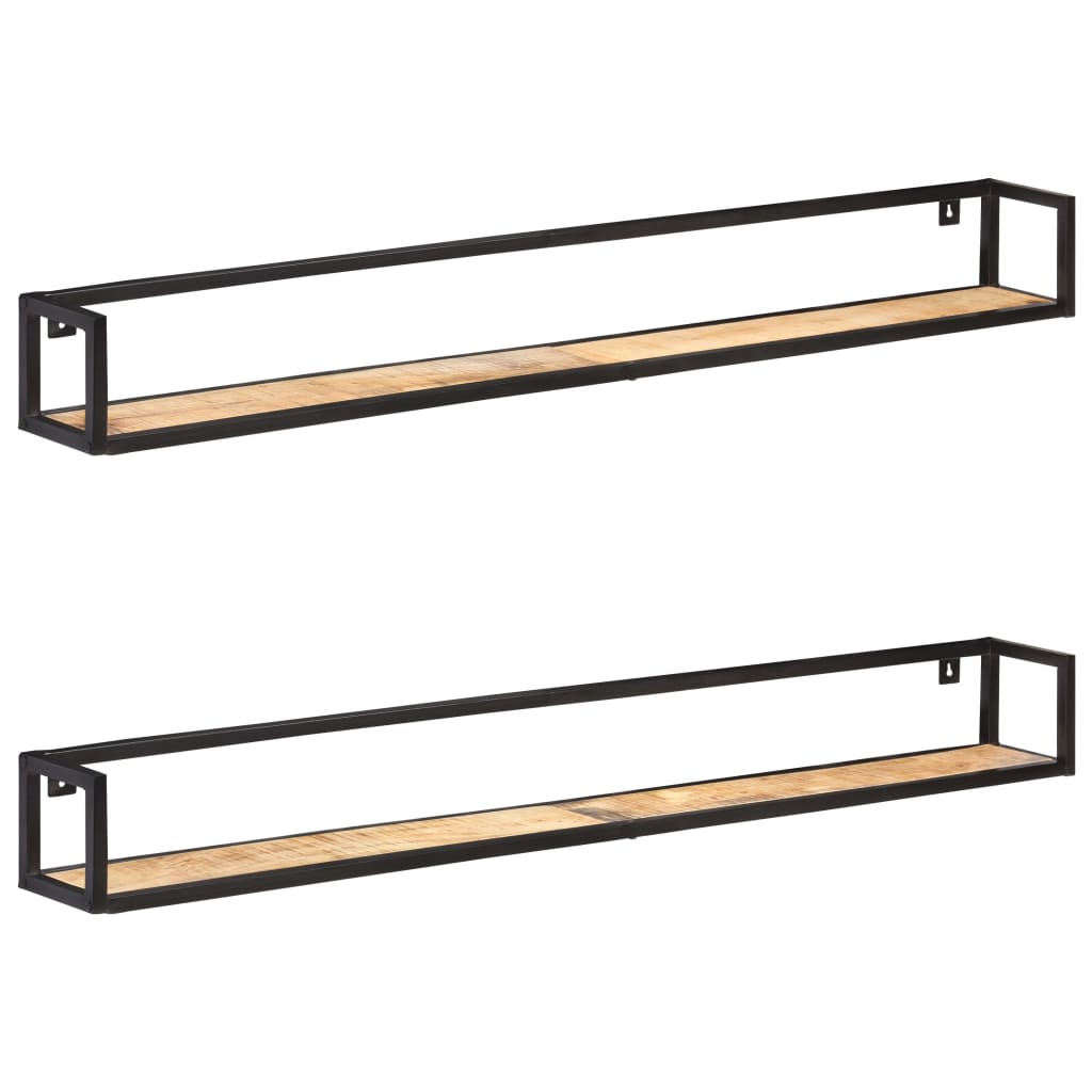 vidaXL Prateleiras de parede 2 pcs 160 cm madeira de mangueira áspera