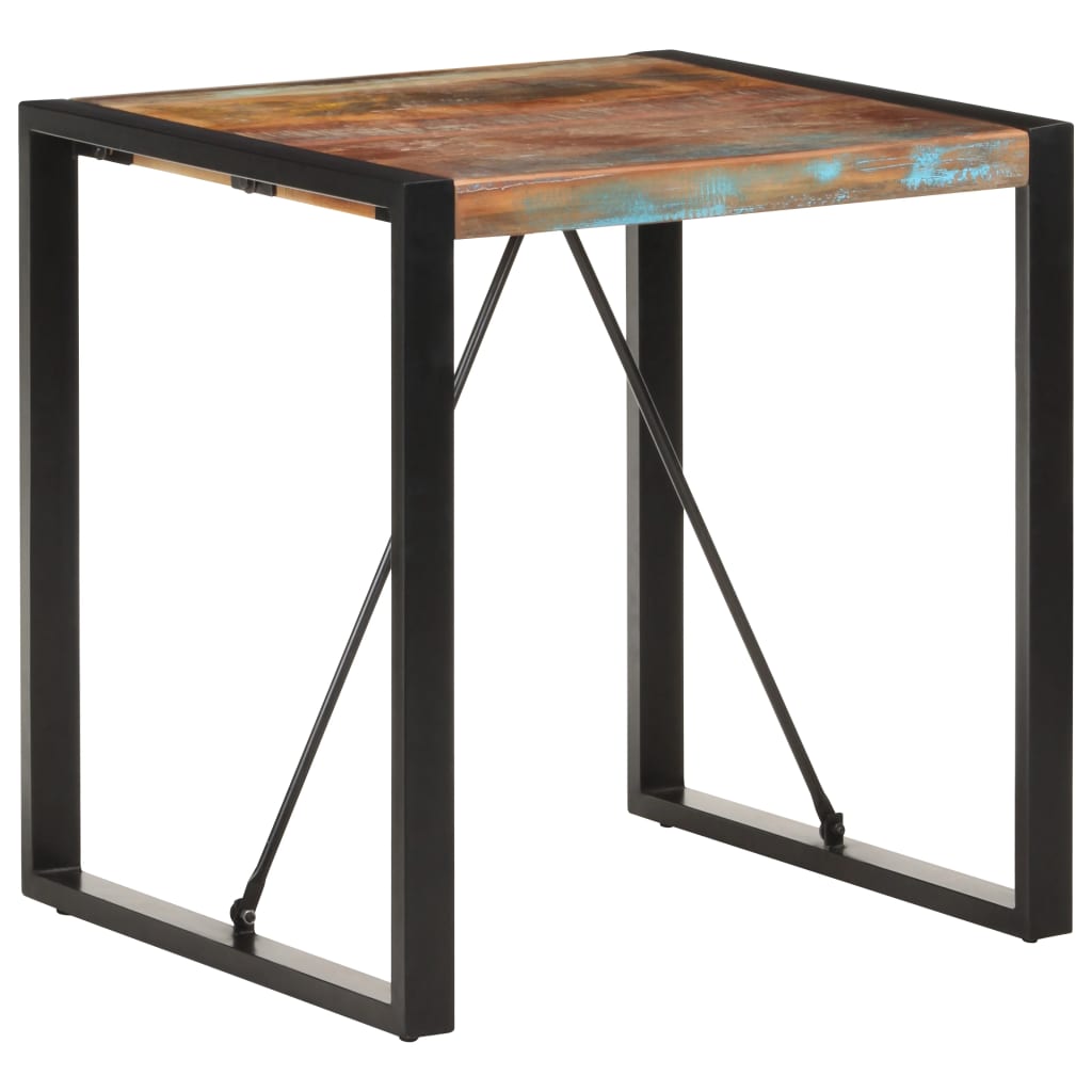 vidaXL Mesa de jantar 70x70x75 cm madeira recuperada maciça