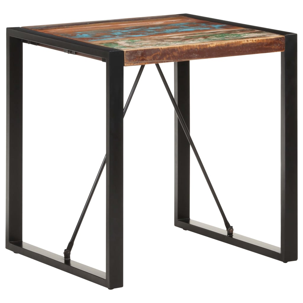 vidaXL Mesa de jantar 70x70x75 cm madeira recuperada maciça