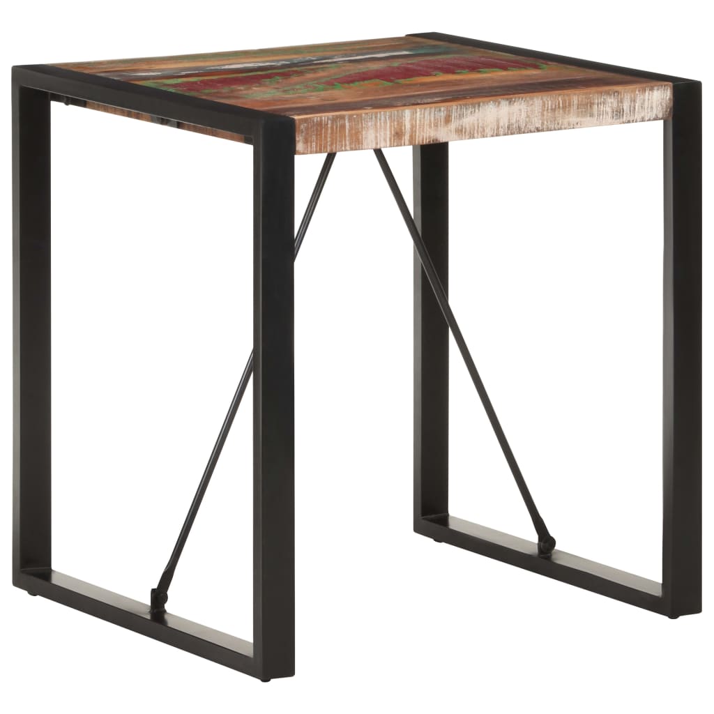 vidaXL Mesa de jantar 70x70x75 cm madeira recuperada maciça