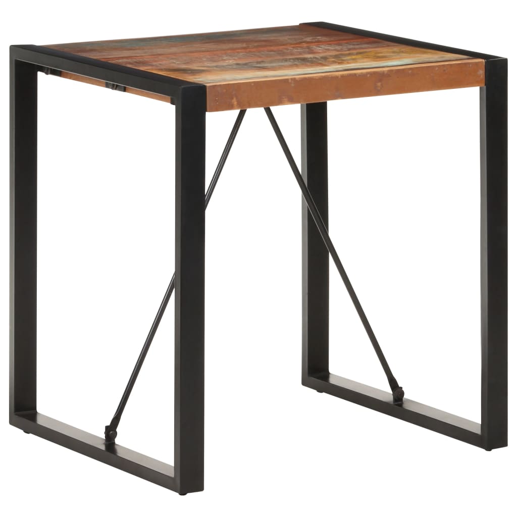 vidaXL Mesa de jantar 70x70x75 cm madeira recuperada maciça