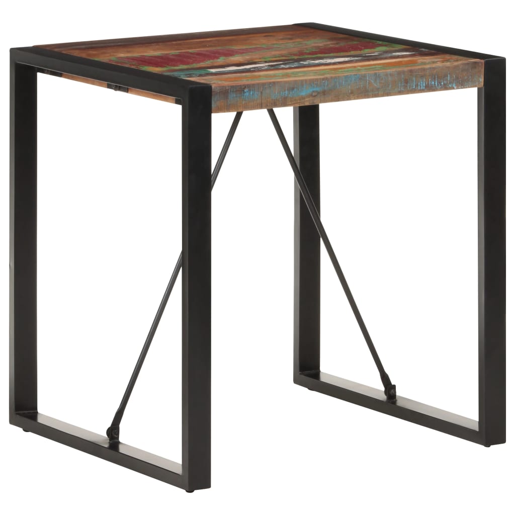 vidaXL Mesa de jantar 70x70x75 cm madeira recuperada maciça