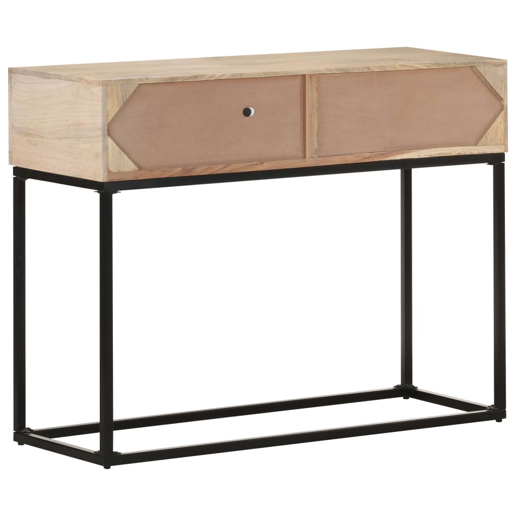 vidaXL Mesa consola 100x35x76 cm mangueira maciça e palha natural