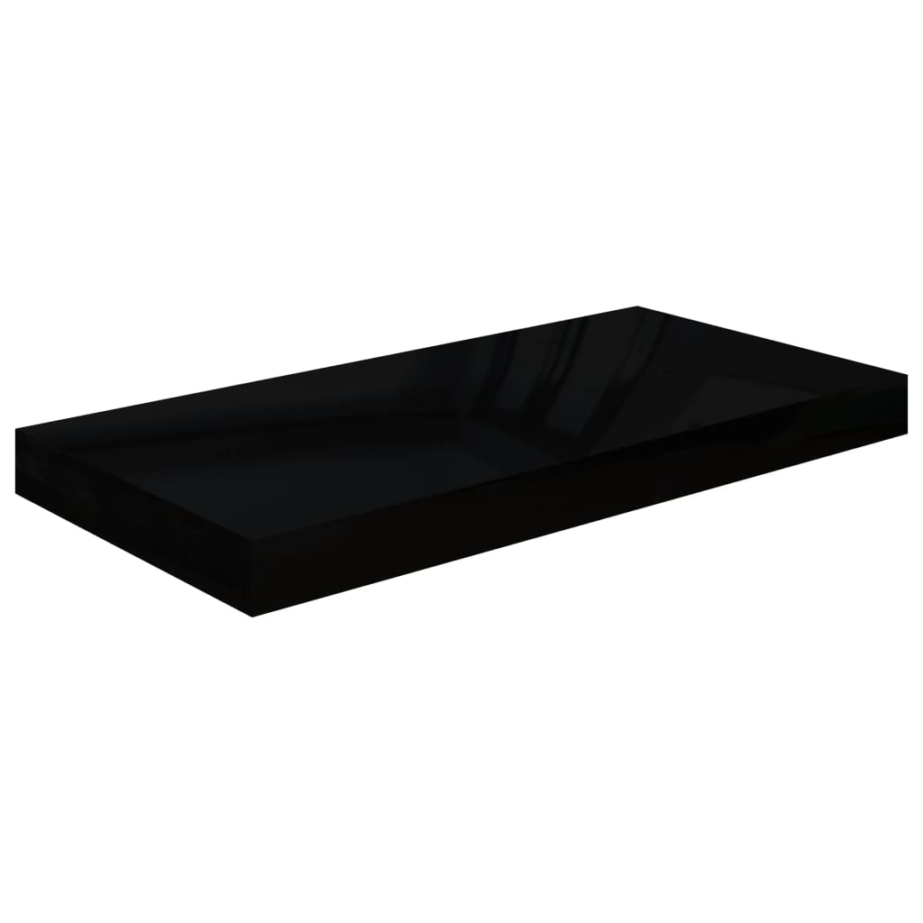 vidaXL Prateleira de parede suspensa 50x23x3,8 cm MDF preto