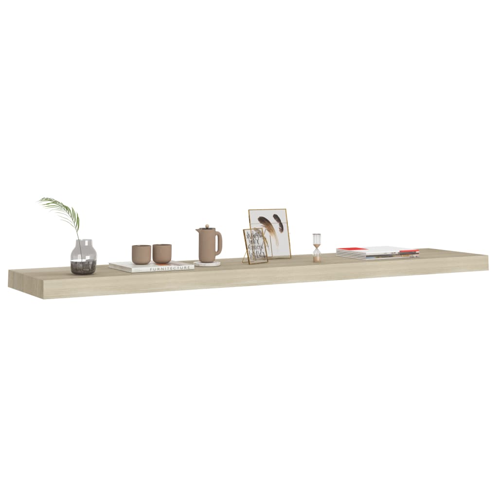 vidaXL Prateleira de parede suspensa 120x23,5x3,8 cm MDF cor carvalho