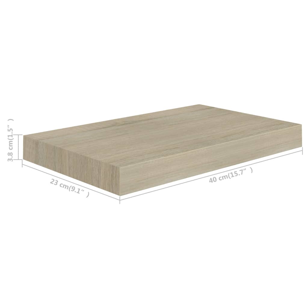 vidaXL Prateleiras parede suspensas 2 pcs 40x23x3,8cm MDF cor carvalho