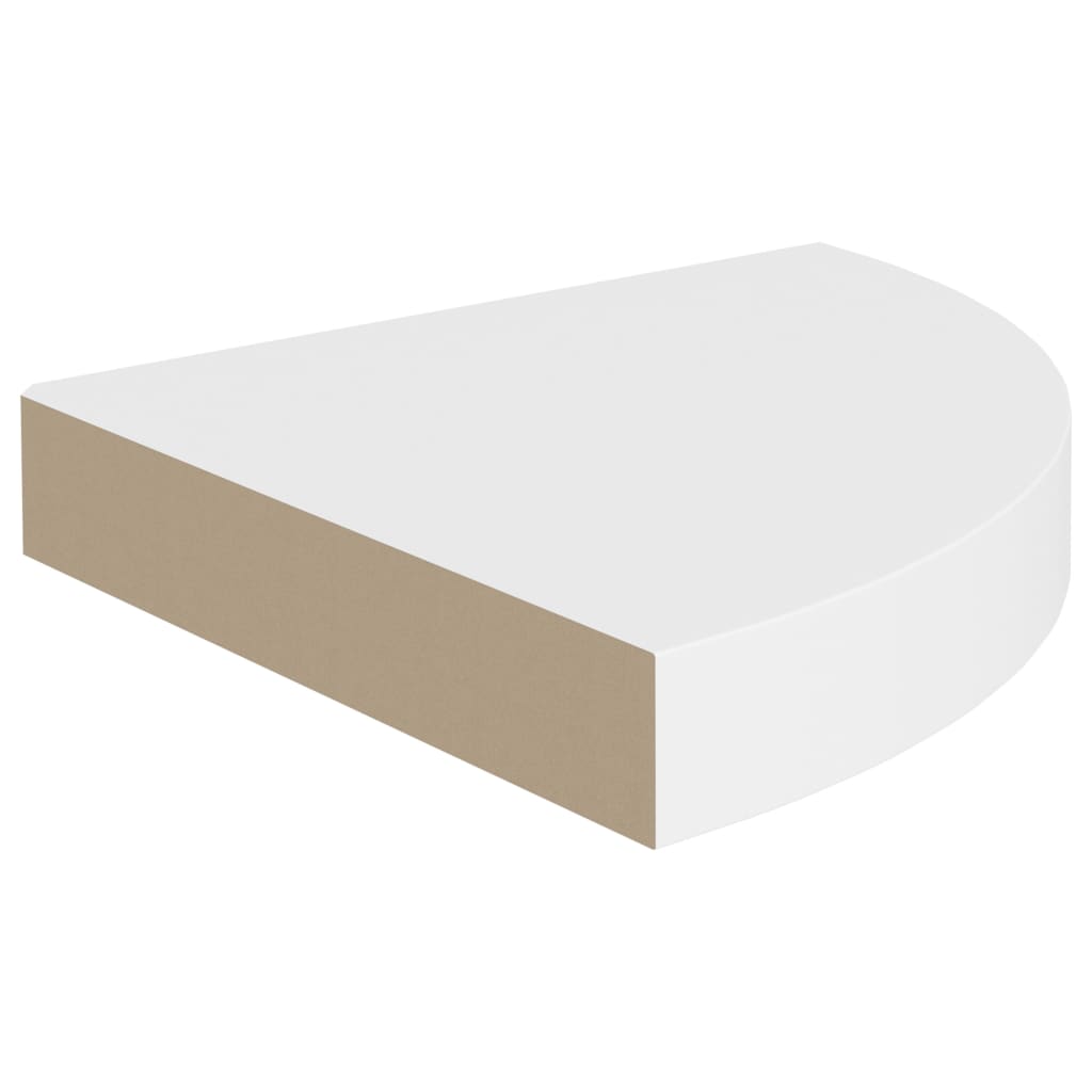 vidaXL Prateleira de canto suspensa 25x25x3,8 cm MDF branco