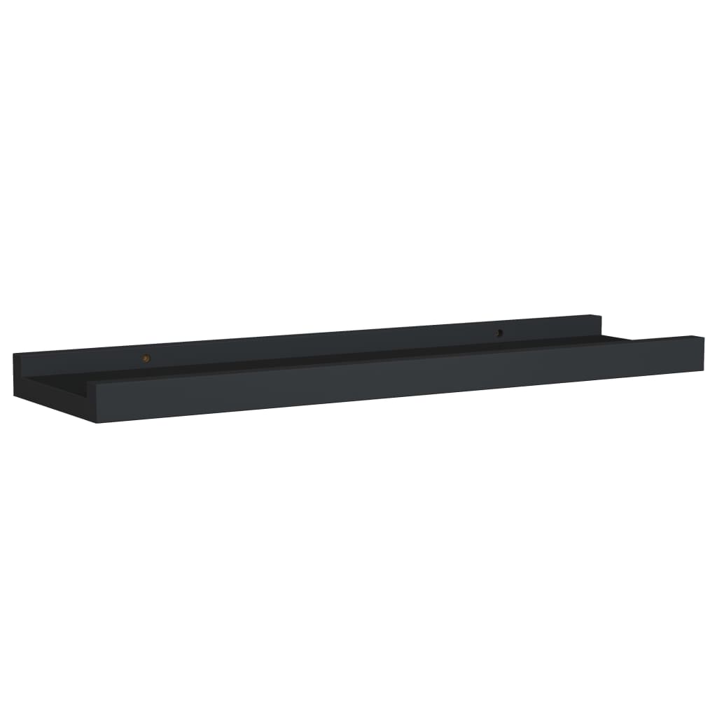 vidaXL Unidade de prateleiras com rebordo 2 pcs 40x9x3 cm MDF preto