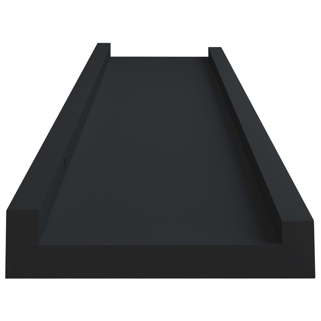 vidaXL Unidade de prateleiras com rebordo 2 pcs 40x9x3 cm MDF preto