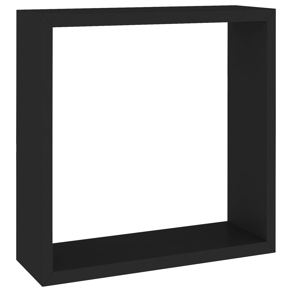 vidaXL Prateleiras de parede em forma de cubo 3 pcs MDF preto