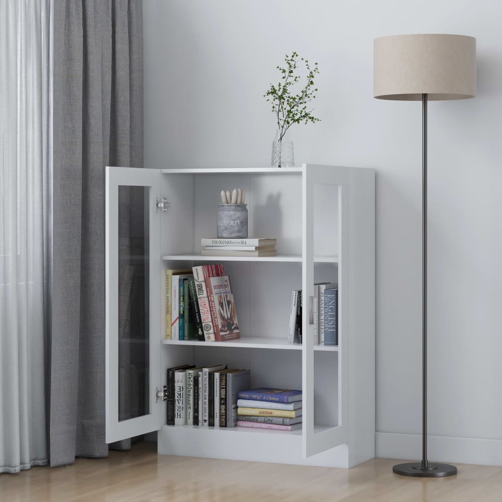 vidaXL Armário vitrine 82,5x30,5x115 cm contraplacado branco