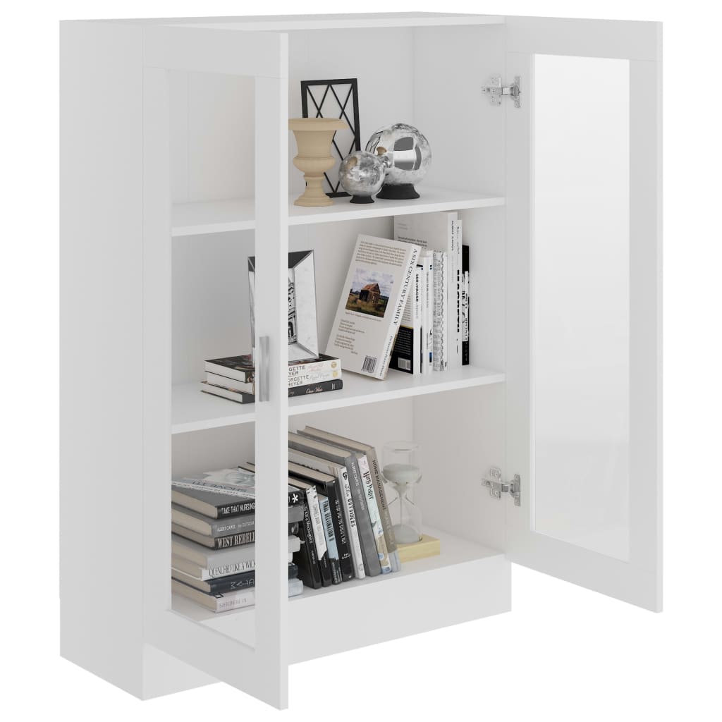 vidaXL Armário vitrine 82,5x30,5x115 cm contraplacado branco