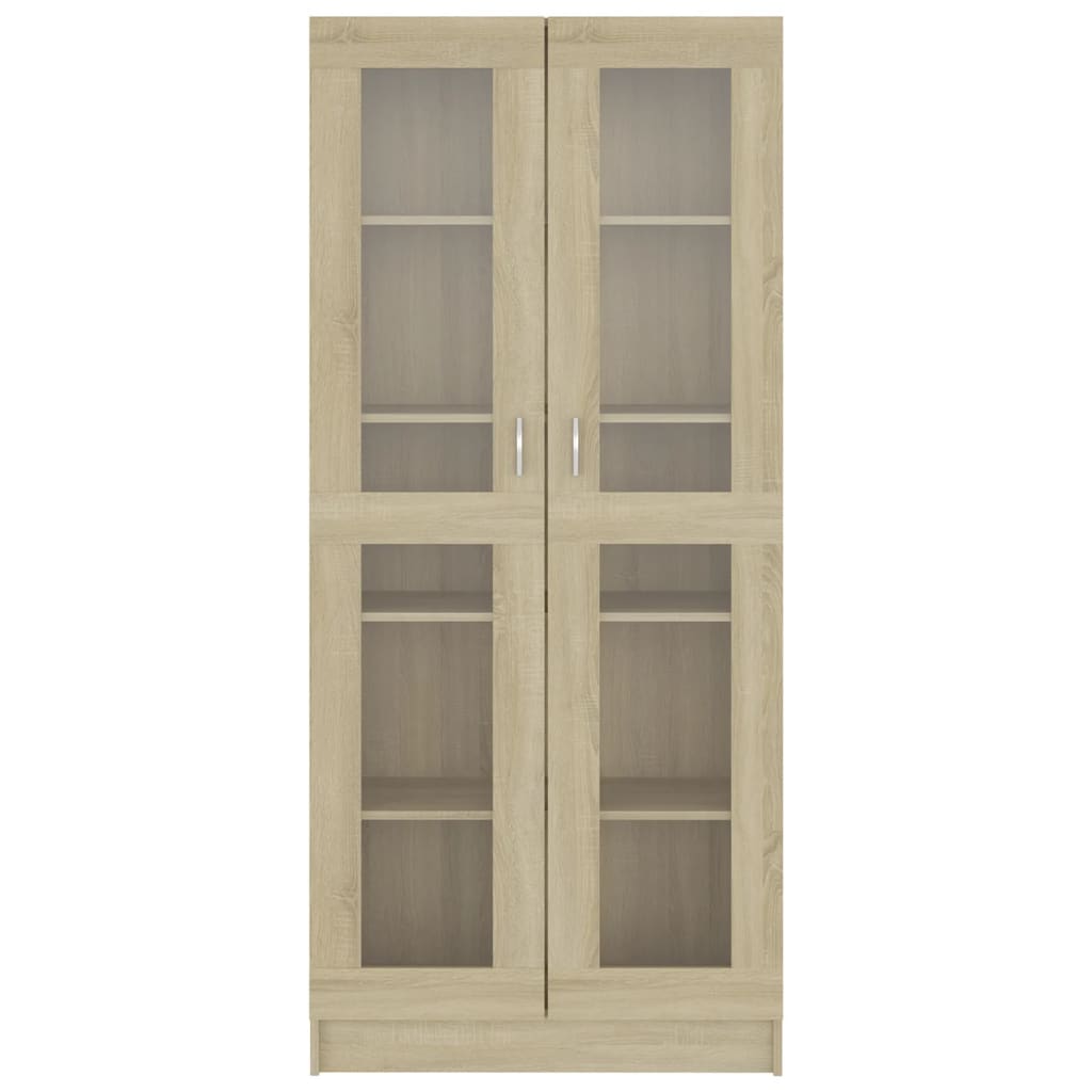 vidaXL Armário vitrine 82,5x30,5x185,5cm contraplacado carvalho sonoma