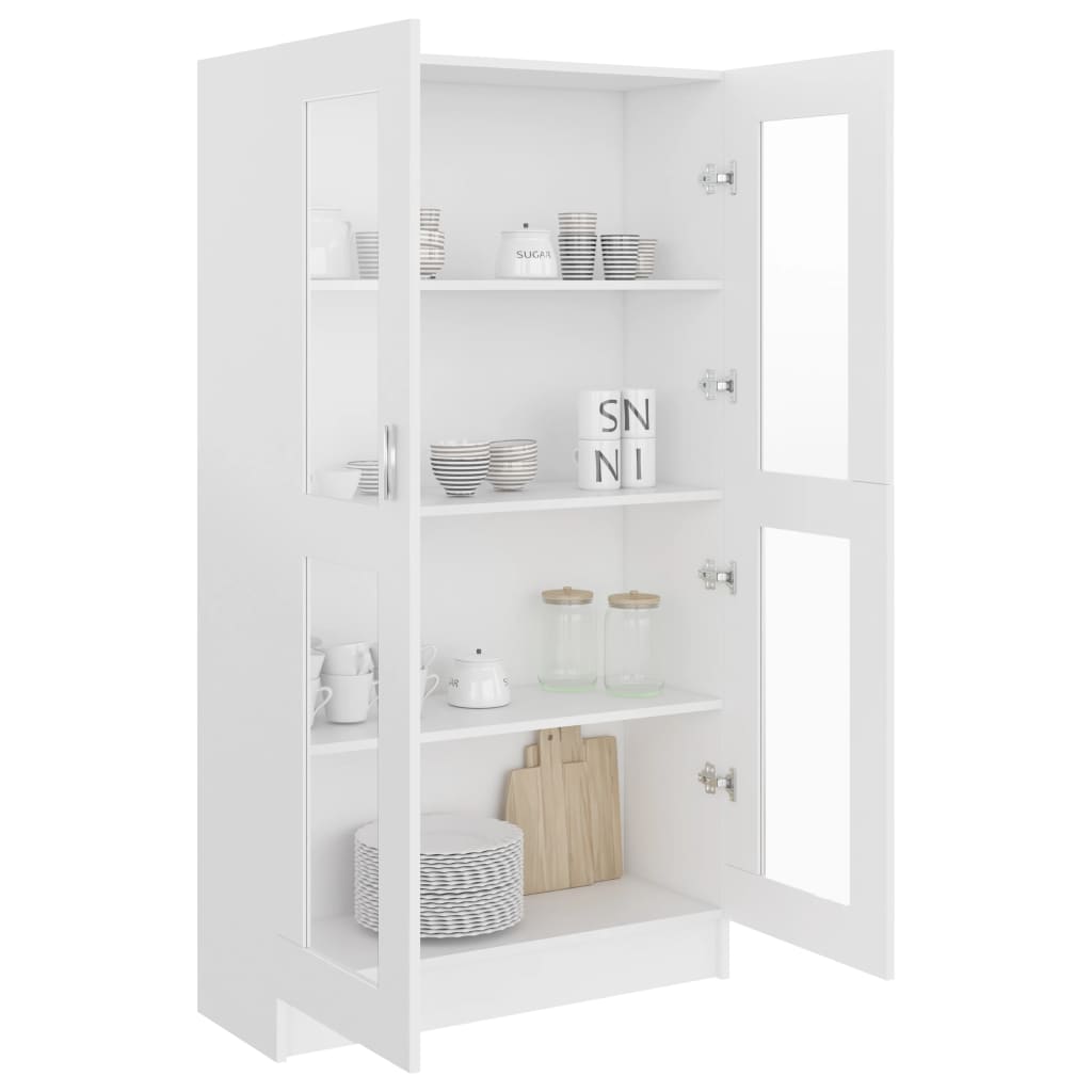 vidaXL Armário vitrine 82,5x30,5x150 cm contraplacado branco