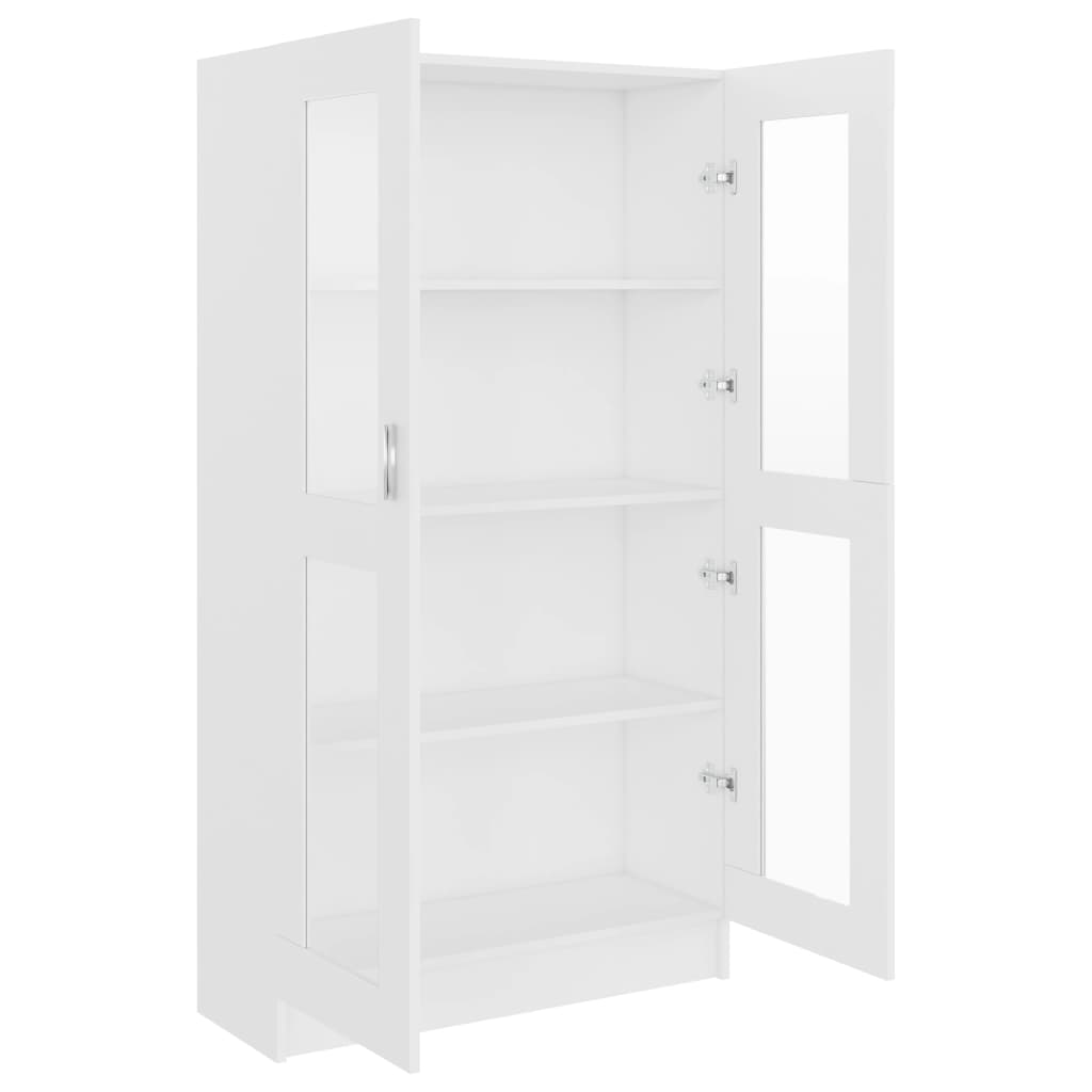 vidaXL Armário vitrine 82,5x30,5x150 cm contraplacado branco