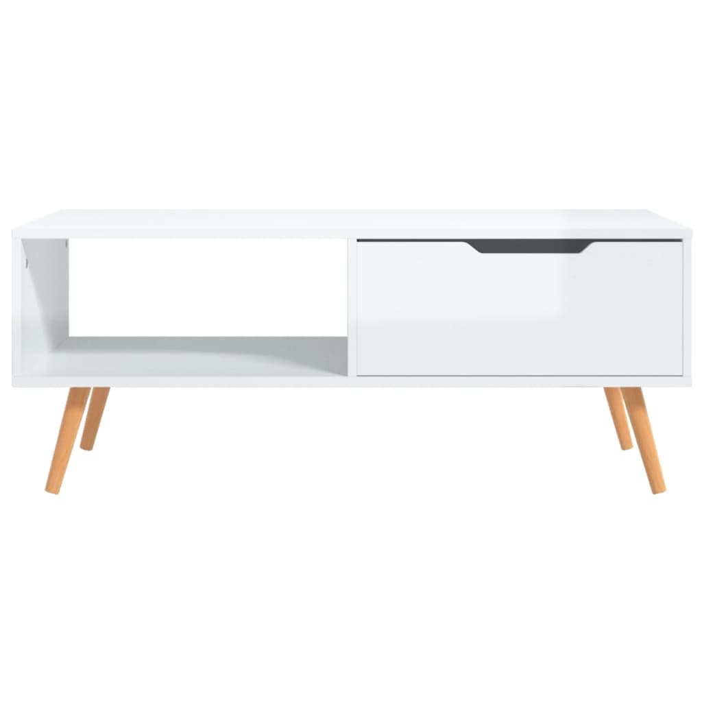 vidaXL Mesa centro 100x49,5x43cm derivados de madeira branco brilhante