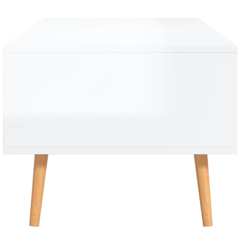 vidaXL Mesa centro 100x49,5x43cm derivados de madeira branco brilhante