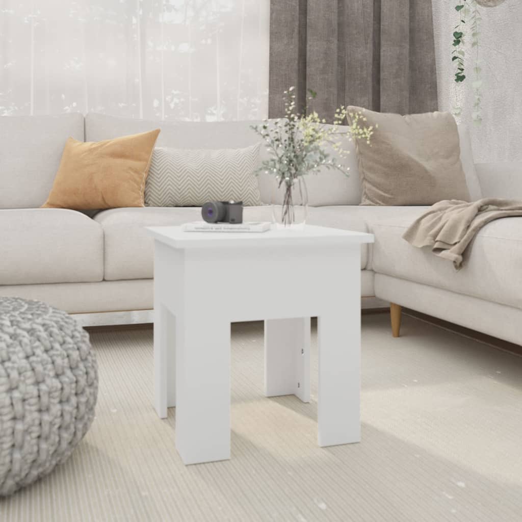 vidaXL Mesa de centro 40x40x42 cm aglomerado branco