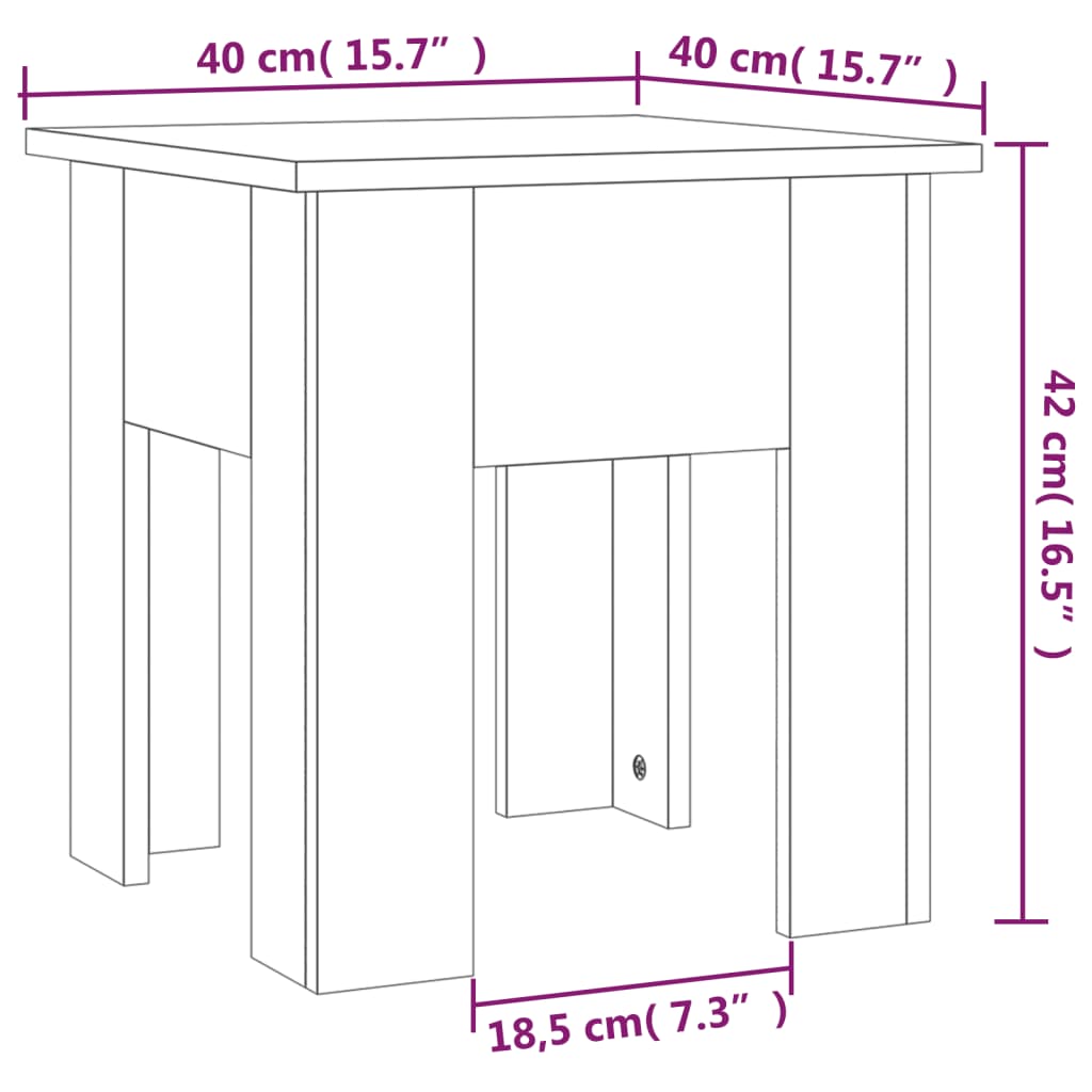 vidaXL Mesa de centro 40x40x42 cm aglomerado branco