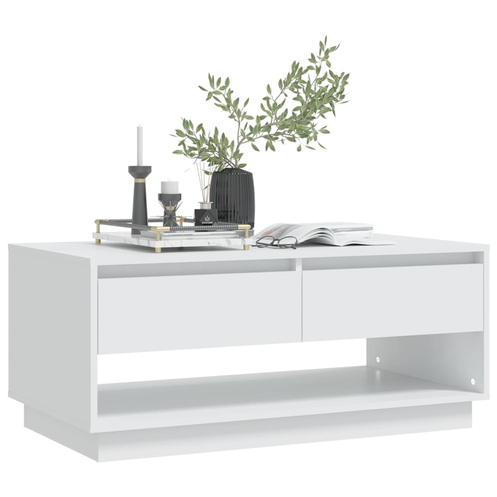 vidaXL Mesa de centro 102,5x55x44 cm contraplacado branco