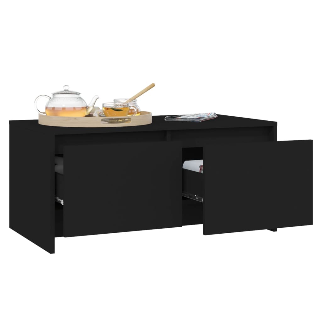 vidaXL Mesa de centro 90x50x41,5 cm aglomerado preto