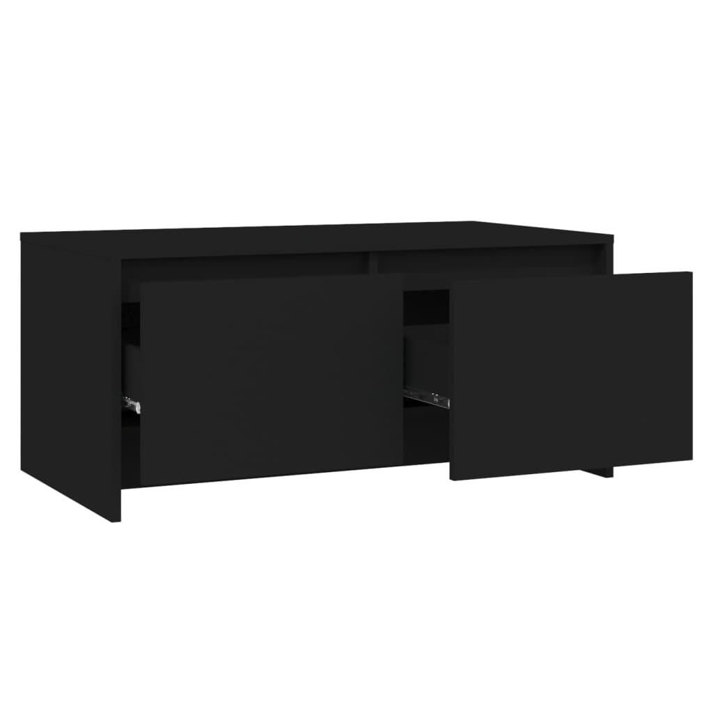 vidaXL Mesa de centro 90x50x41,5 cm aglomerado preto