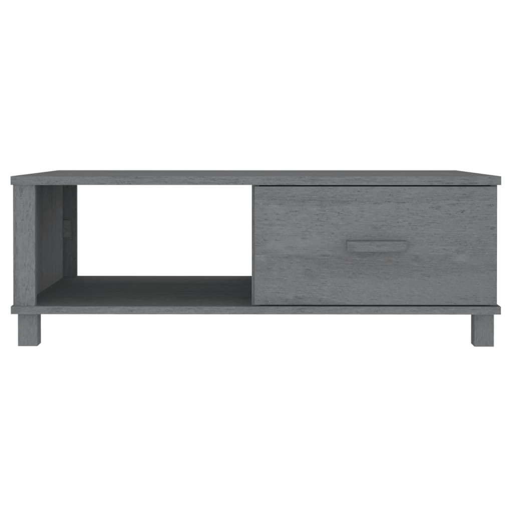 vidaXL Mesa de centro HAMAR 100x55x35 cm pinho maciço cinza-escuro