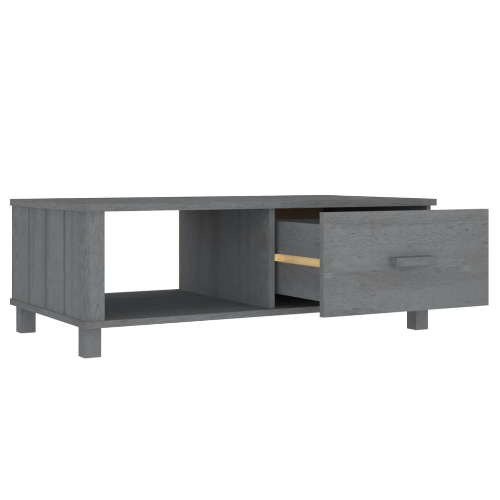 vidaXL Mesa de centro HAMAR 100x55x35 cm pinho maciço cinza-escuro