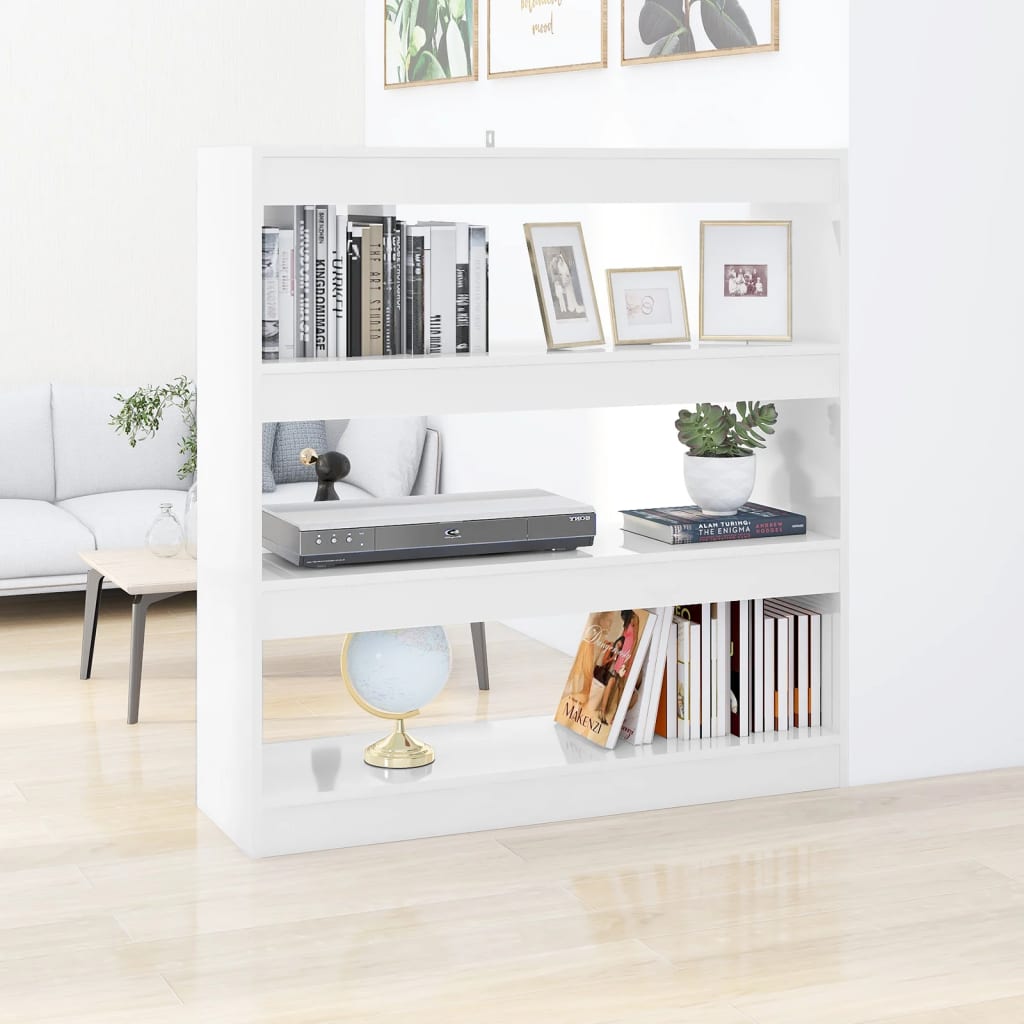 vidaXL Estante/divisória 100x30x103 cm branco brilhante