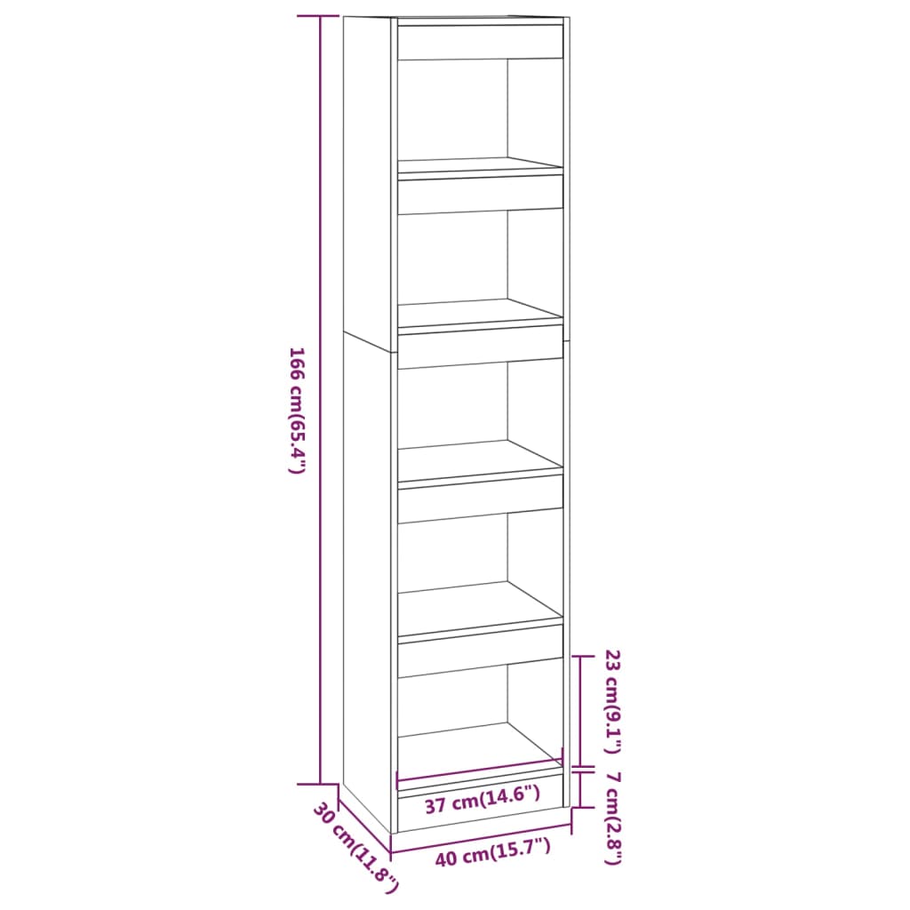 vidaXL Estante/divisória 40x30x166 cm branco