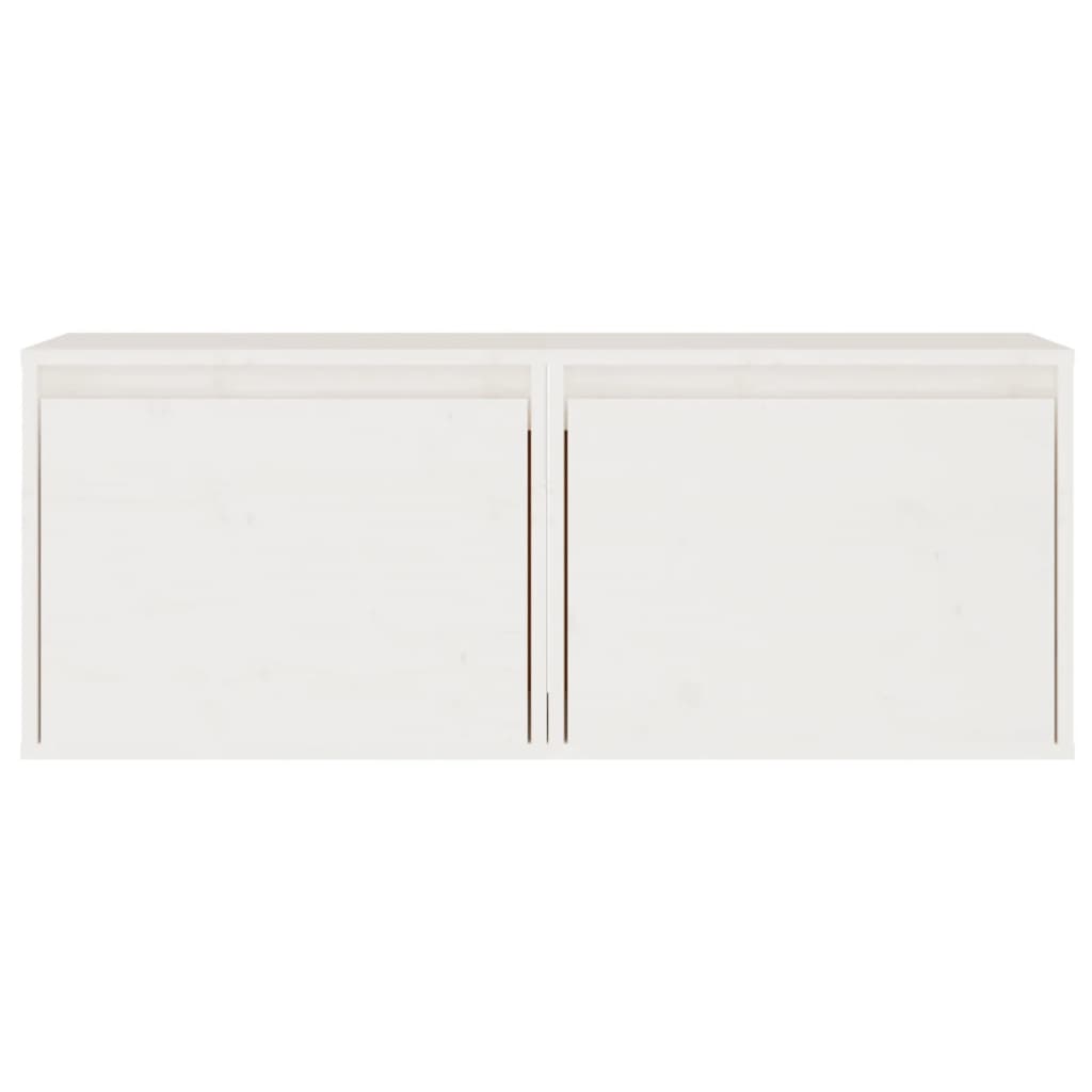 vidaXL Armários de parede 2 pcs 45x30x35 cm pinho maciço branco