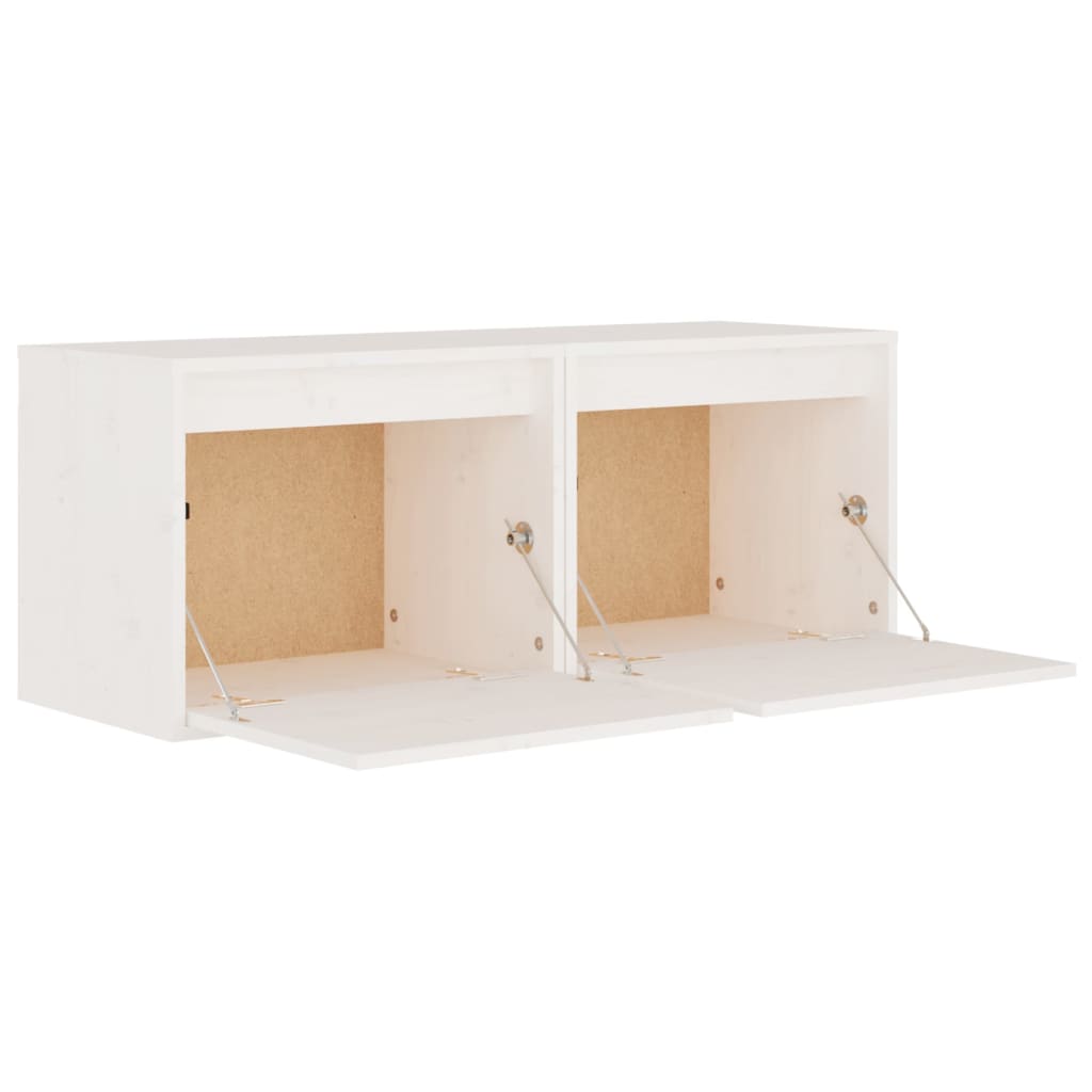 vidaXL Armários de parede 2 pcs 45x30x35 cm pinho maciço branco