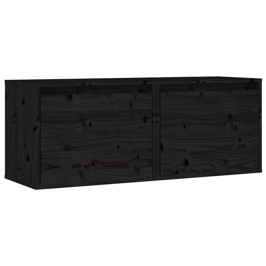 vidaXL Armários de parede 2 pcs 45x30x35 cm pinho maciço preto