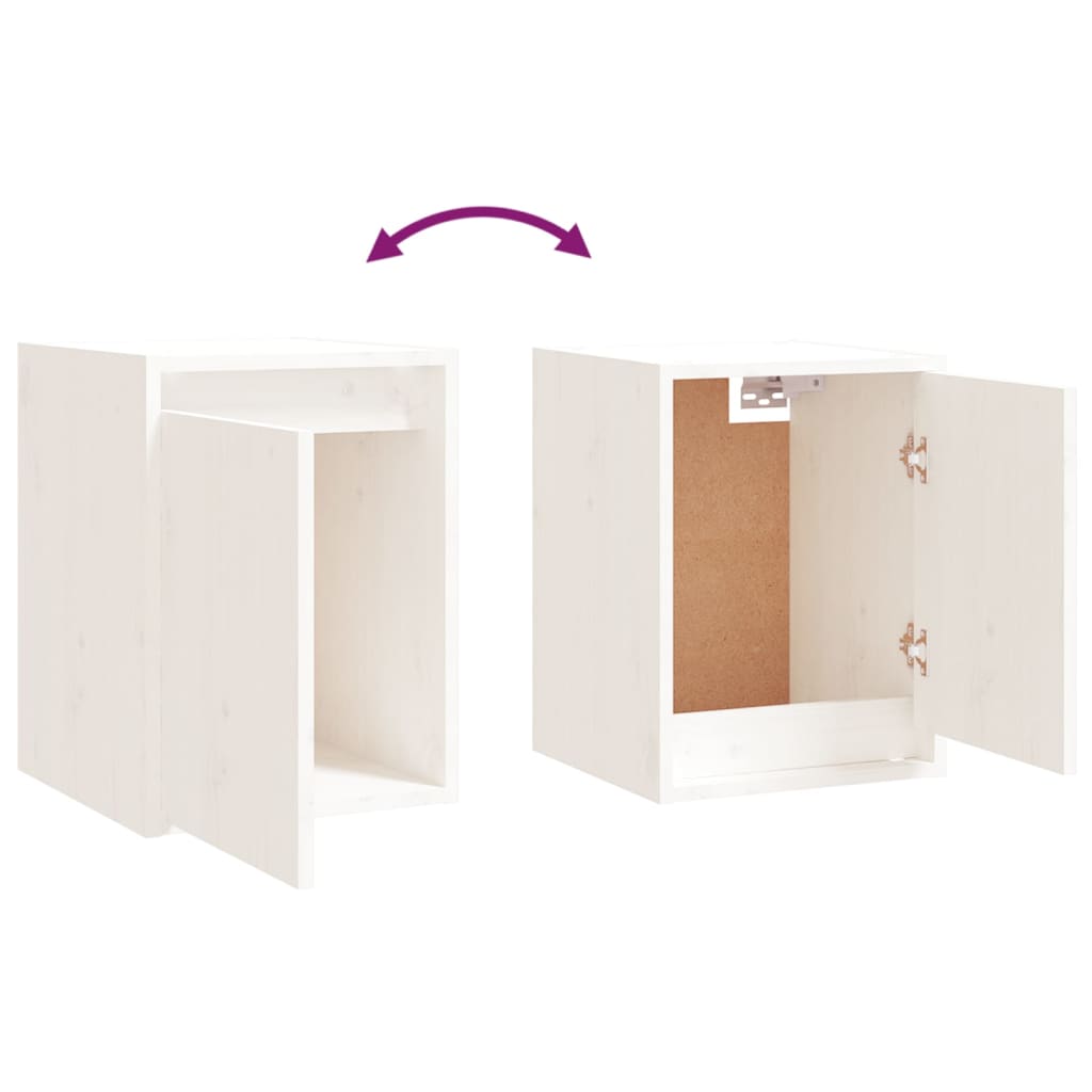 vidaXL Armários de parede 2 pcs 30x30x40 cm pinho maciço branco