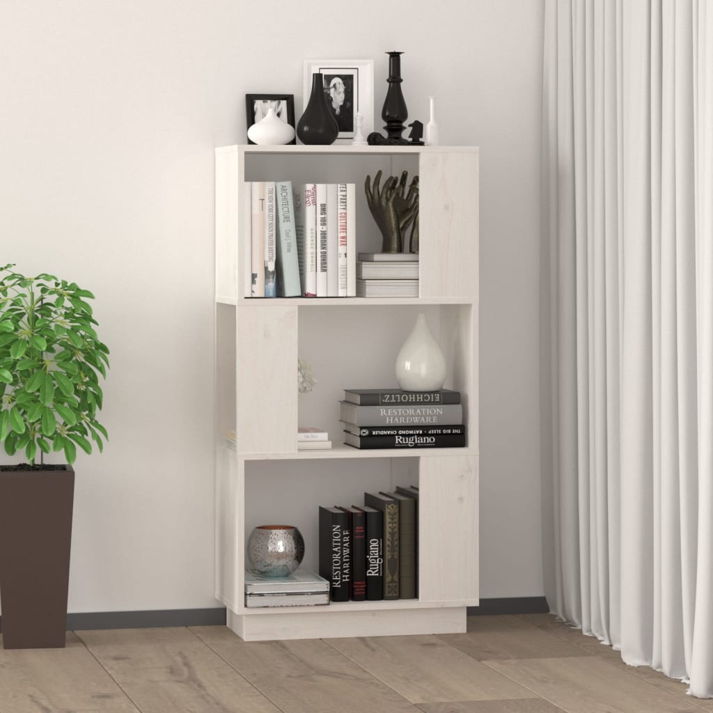 vidaXL Estante/divisória 51x25x101 cm pinho maciço branco