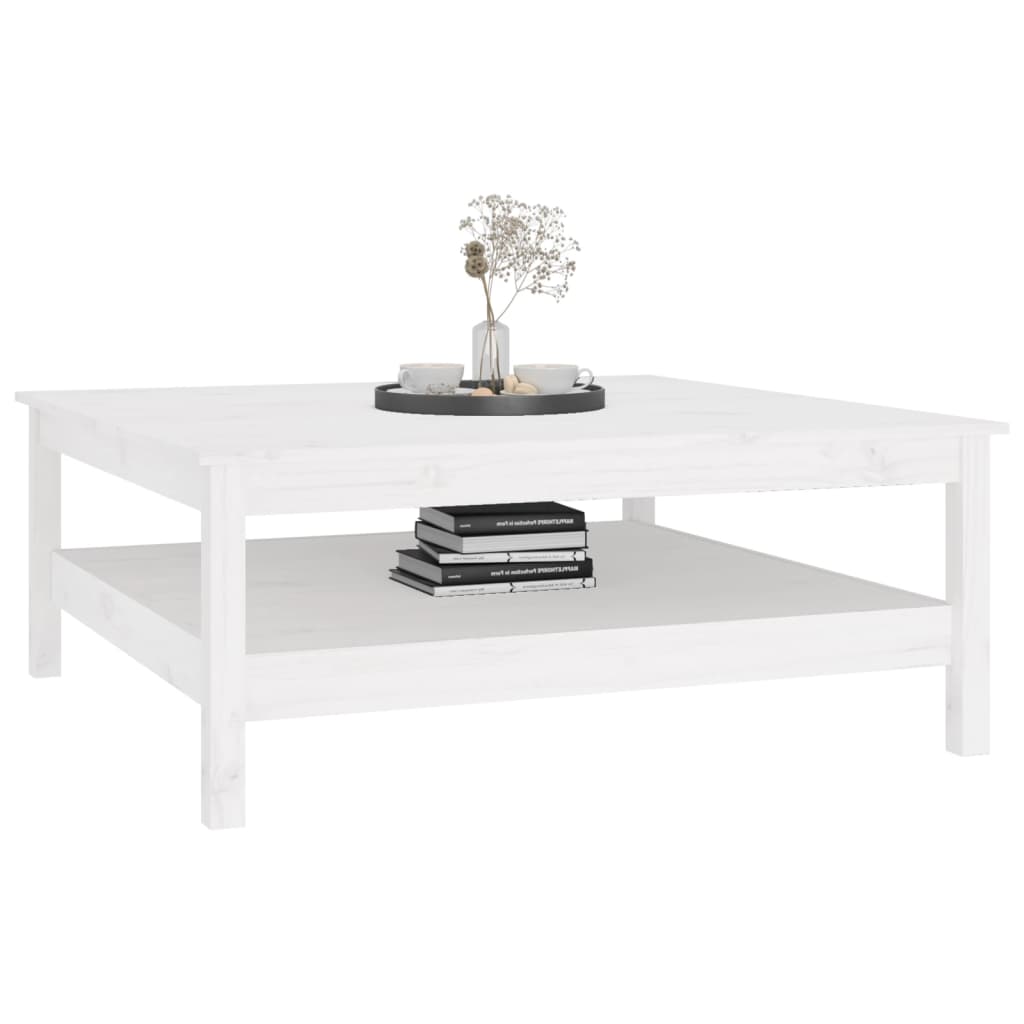 vidaXL Mesa de centro 100x100x40 cm pinho maciço branco