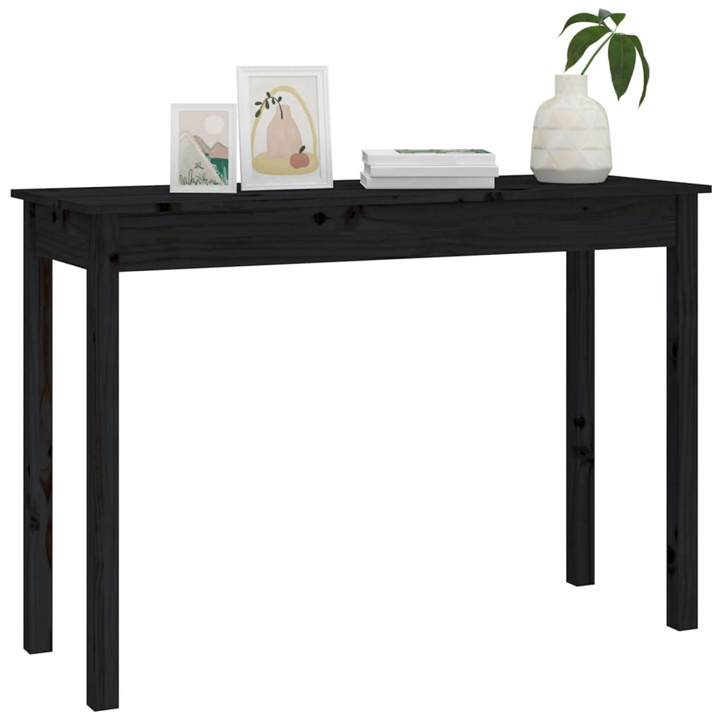 vidaXL Mesa consola 110x40x75 cm madeira de pinho maciça preto