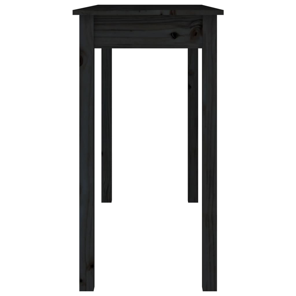 vidaXL Mesa consola 110x40x75 cm madeira de pinho maciça preto