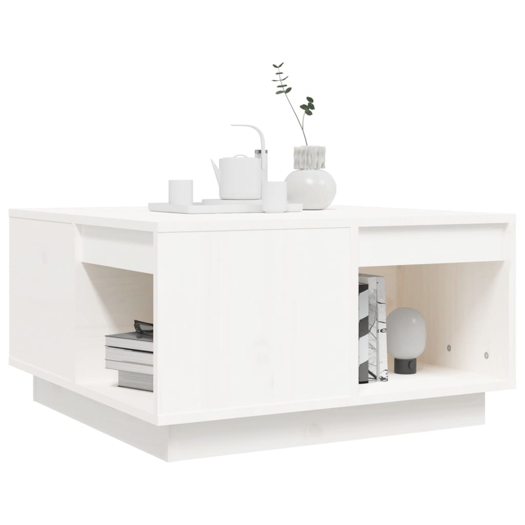 vidaXL Mesa de centro 60x61x32,5 cm madeira de pinho maciça branco