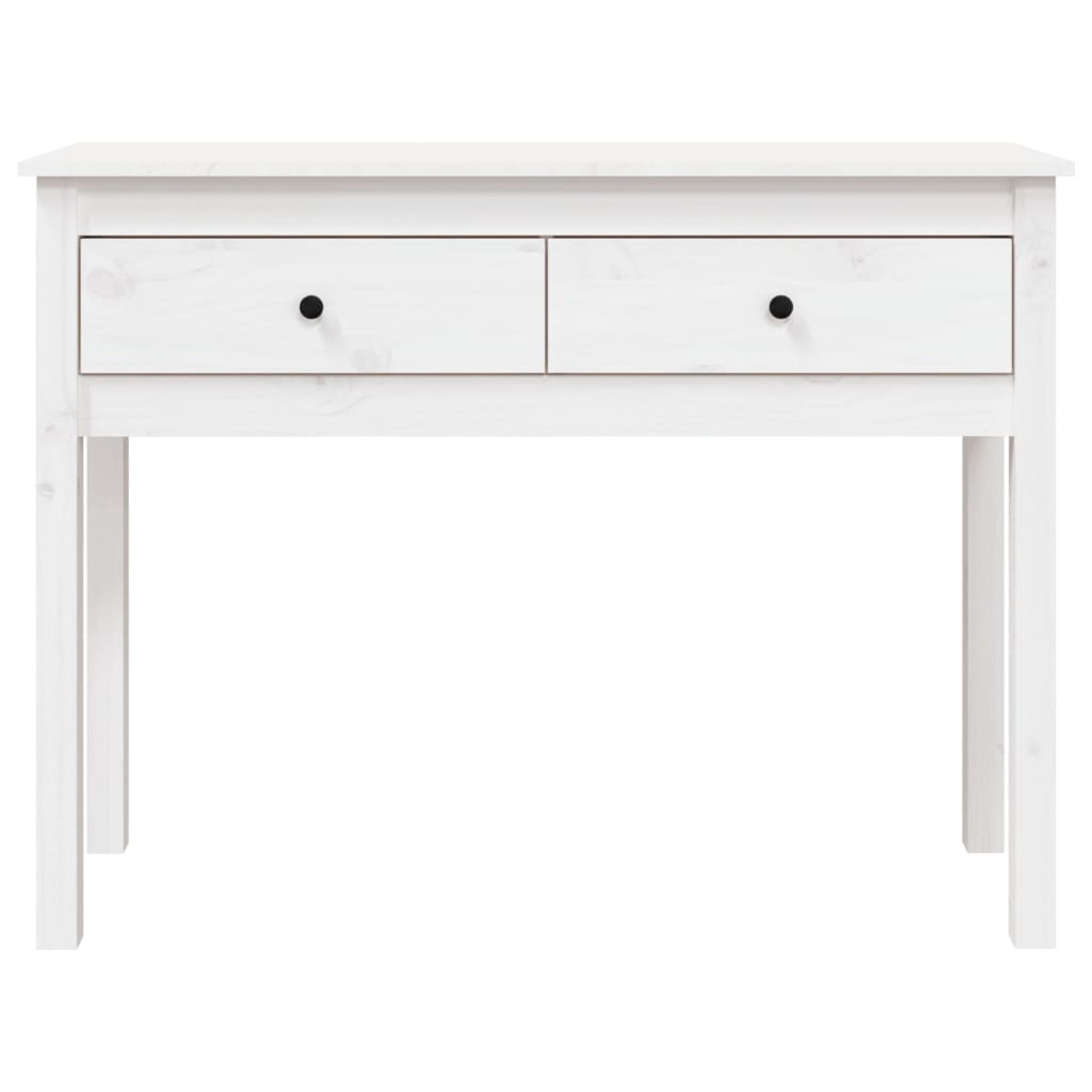 vidaXL Mesa consola 100x35x75 cm pinho maciço branco